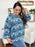 Double Take Full Size Printed Balloon Sleeve Blouse - Byyde
