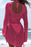 Hollow Out Bell Sleeve Drawstring Knit Cover Up Dress - Byyde