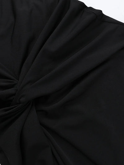 Ruched Slit Cap Sleeve Maxi Dress - Byyde