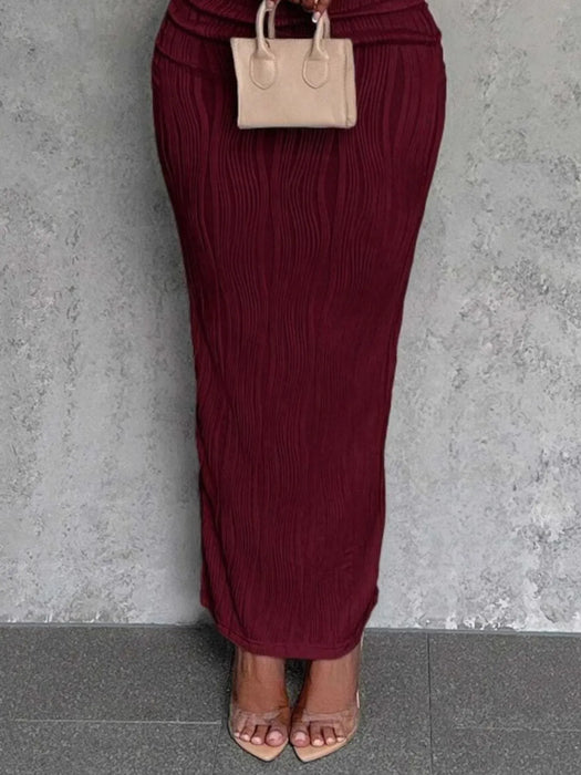 Textured Single Shoulder Bodycon Maxi Dress - Byyde