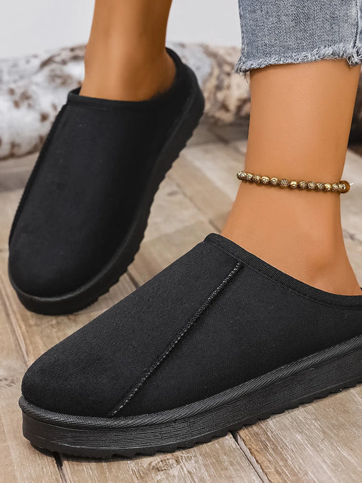 Round Toe Platform Slippers - Byyde