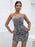 Sequined Spaghetti Strap Crisscross Back Mini Dress - Byyde
