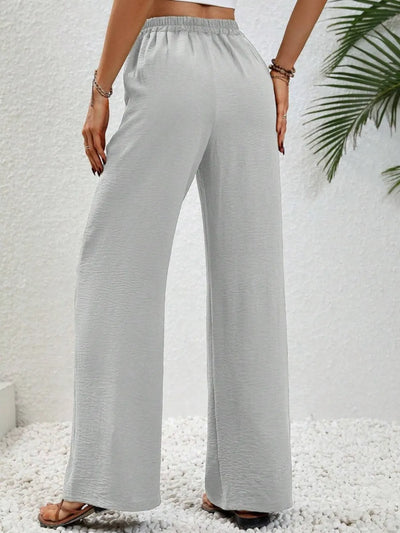 Wide Leg Drawstring Pants - Byyde