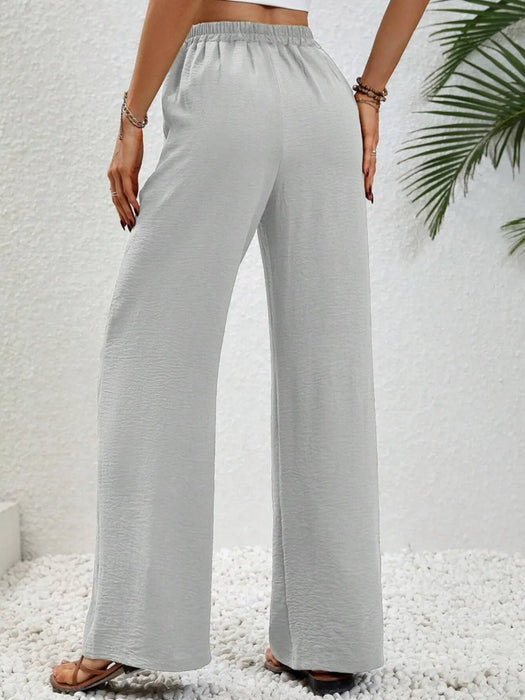 Wide Leg Drawstring Pants - Byyde