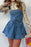 Wide Strap Square Neck Denim Overalls - Byyde