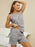 Printed Round Neck Top and Shorts Lounge Set - Byyde