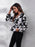 Floral V-Neck Balloon Sleeve Peplum Blouse - Byyde