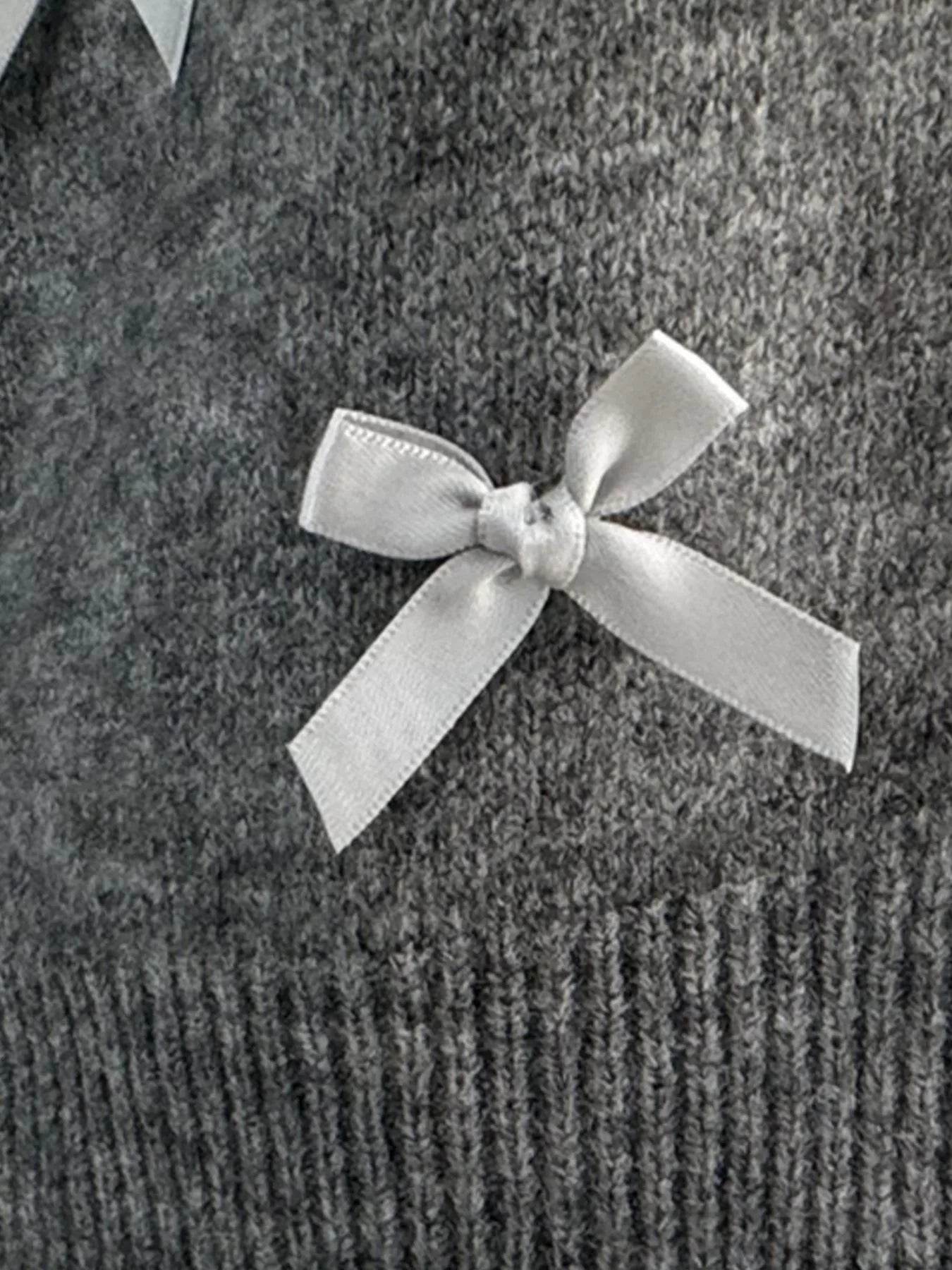Bow Button Up Long Sleeve Cardigan - Byyde