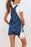 Flower Print Square Neck Denim Overall Dress - Byyde
