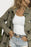 Collared Neck Star Print Long Sleeve Denim Jacket - Byyde