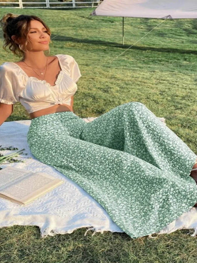 Floral Wide Leg Pants - Byyde