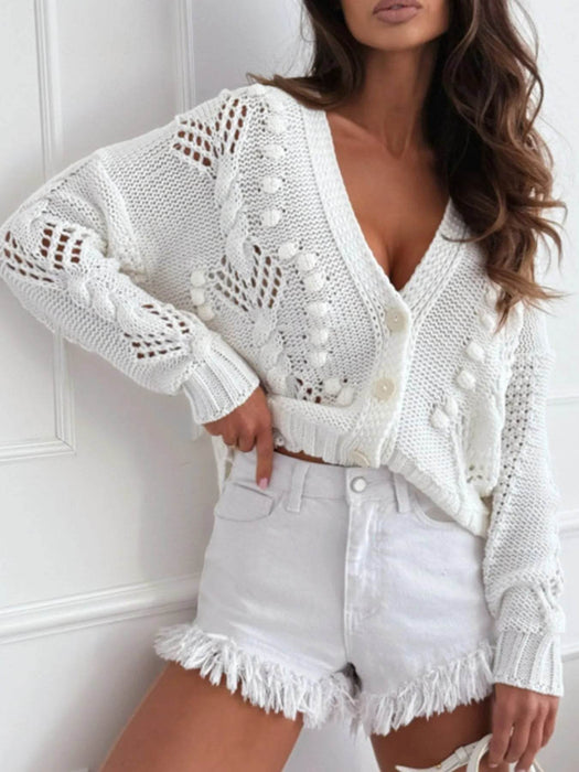 Button Up V-Neck Cardigan - Byyde