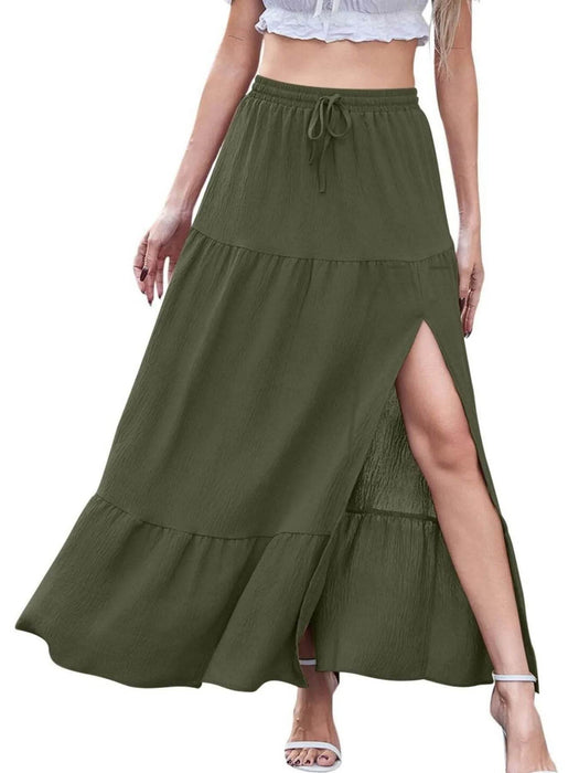 Full Size Slit Maxi Skirt Plus Size - Byyde