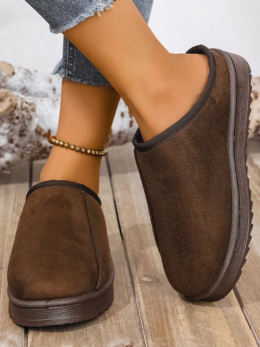 Round Toe Platform Slippers - Byyde