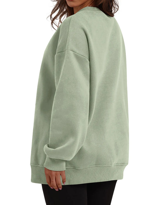 Oversized Long Sleeve Crewneck Sweatshirt - Byyde