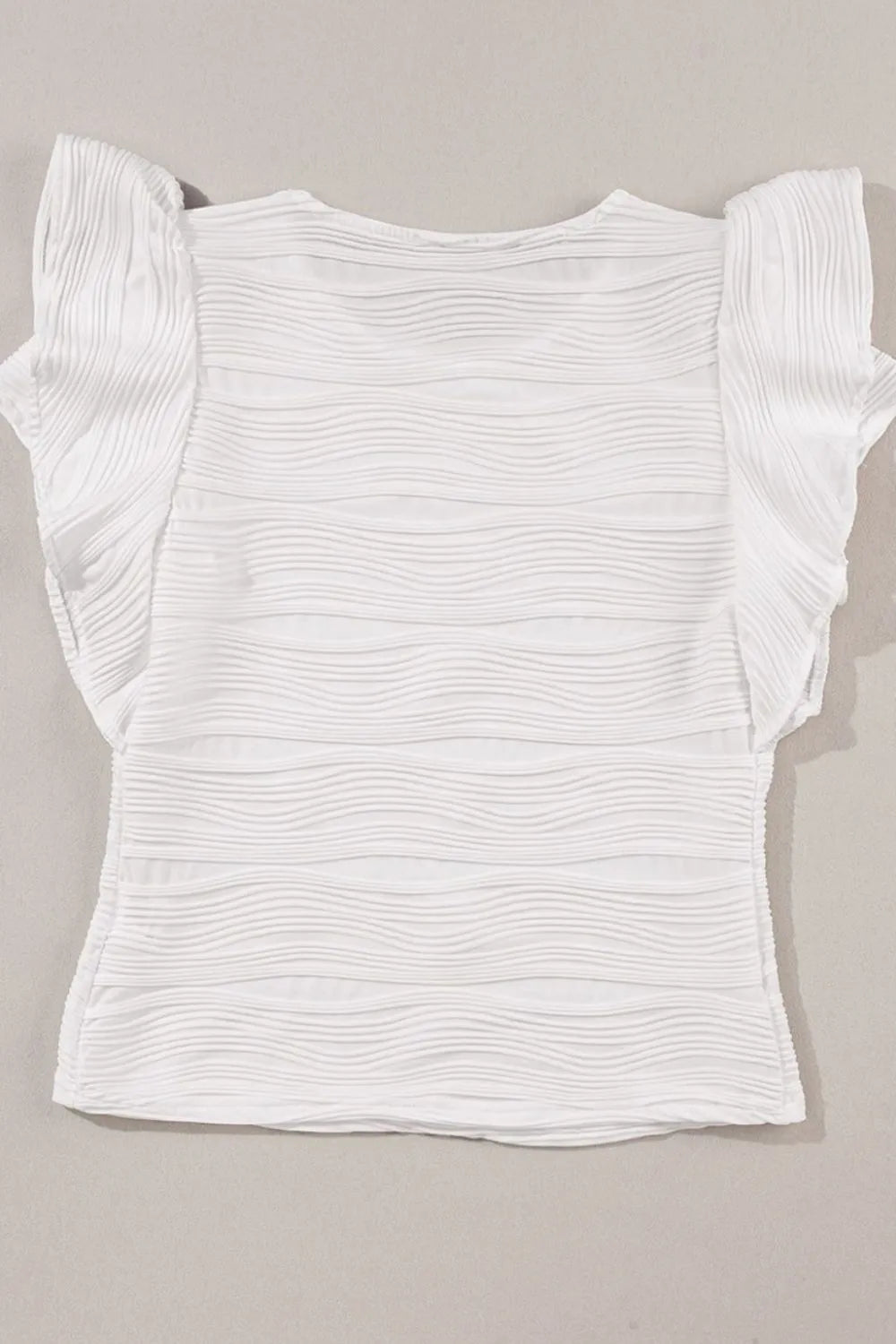 Ruffled Round Neck Textured Top - Byyde