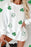 Sequin Lucky Clover Round Neck Long Sleeve Sweatshirt - Byyde