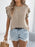 Openwork Round Neck Cap Sleeve Knit Top - Byyde