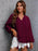 Crochet Tassel Tie Neck Long Sleeve Blouse - Byyde