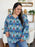 Double Take Full Size Printed Balloon Sleeve Blouse - Byyde