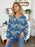 Double Take Full Size Printed Balloon Sleeve Blouse - Byyde
