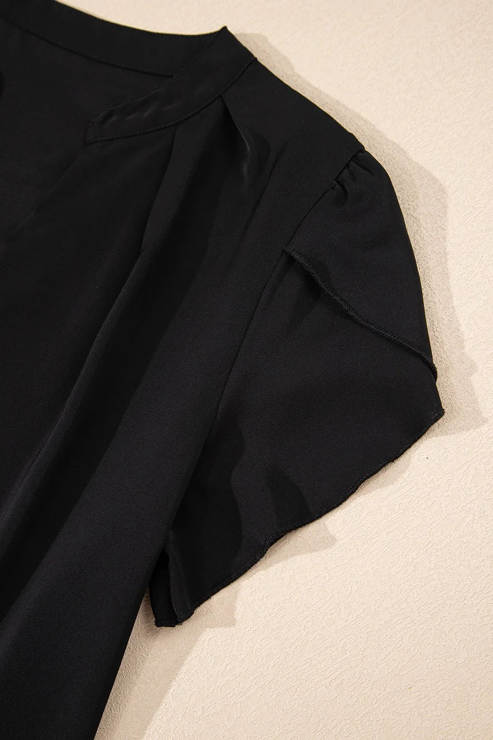 Short Sleeve Notched Blouse - Byyde