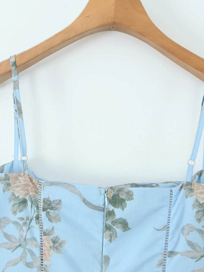 Floral Print Square Neck Cami Maxi Dress - Byyde