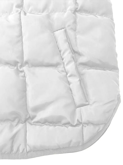 Pocketed Plaid Quilted Zip Up Winter Coat - Byyde