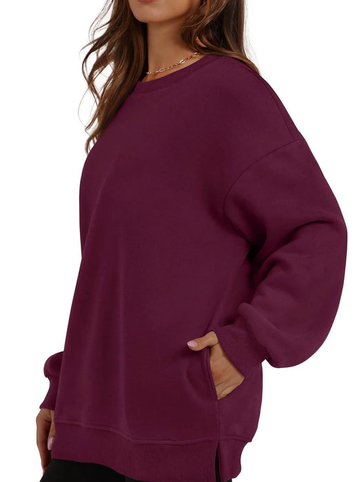 Oversized Long Sleeve Crewneck Sweatshirt - Byyde