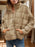 Pocketed Plaid Quilted Zip Up Winter Coat - Byyde