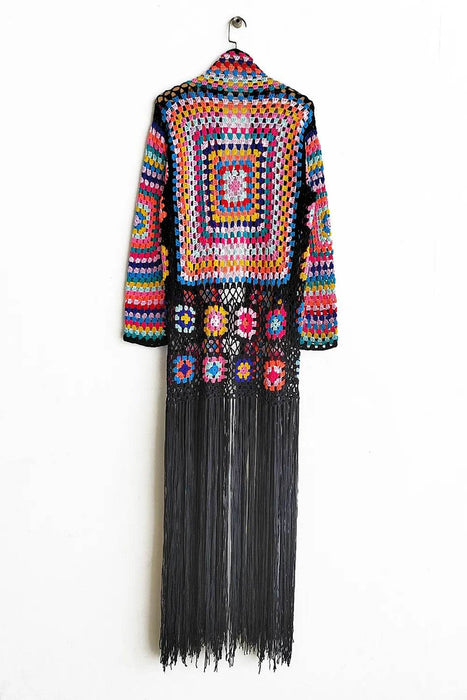 Fringe Tied Long Sleeve Cardigan - Byyde