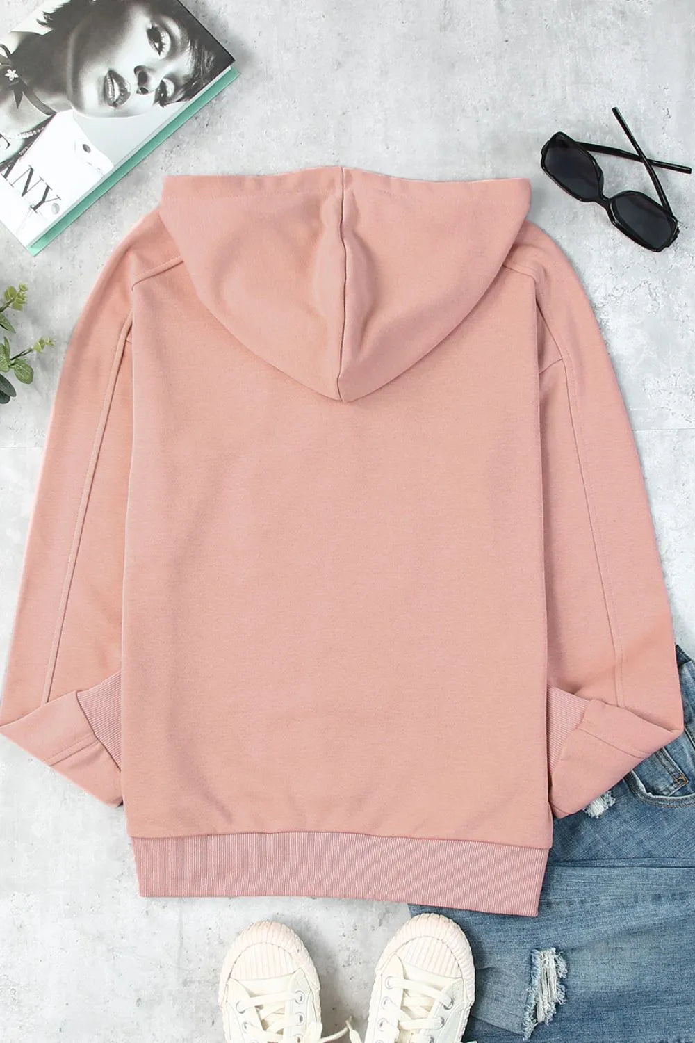 Lace Up Long Sleeve Hoodie - Byyde