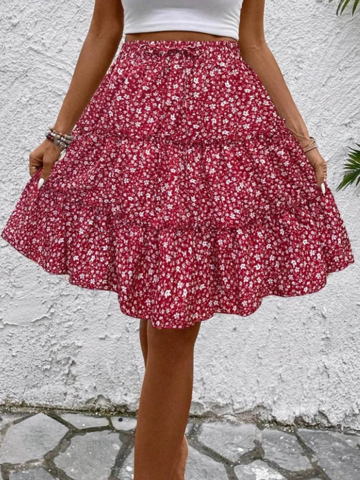 Floral Print Midi Skirt - Byyde