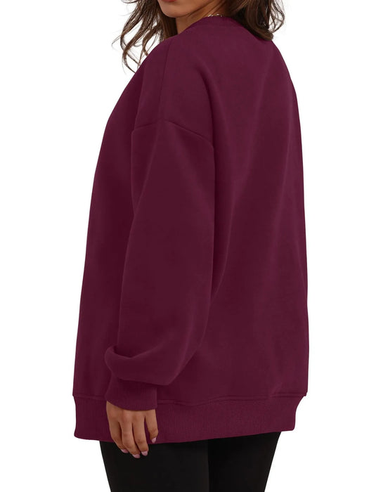 Oversized Long Sleeve Crewneck Sweatshirt - Byyde