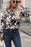 Perfee Printed Tie Neck Balloon Sleeve Blouse - Byyde