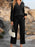 Ribbed Knit Top and Pants Lounge Set with Button Detail - Byyde