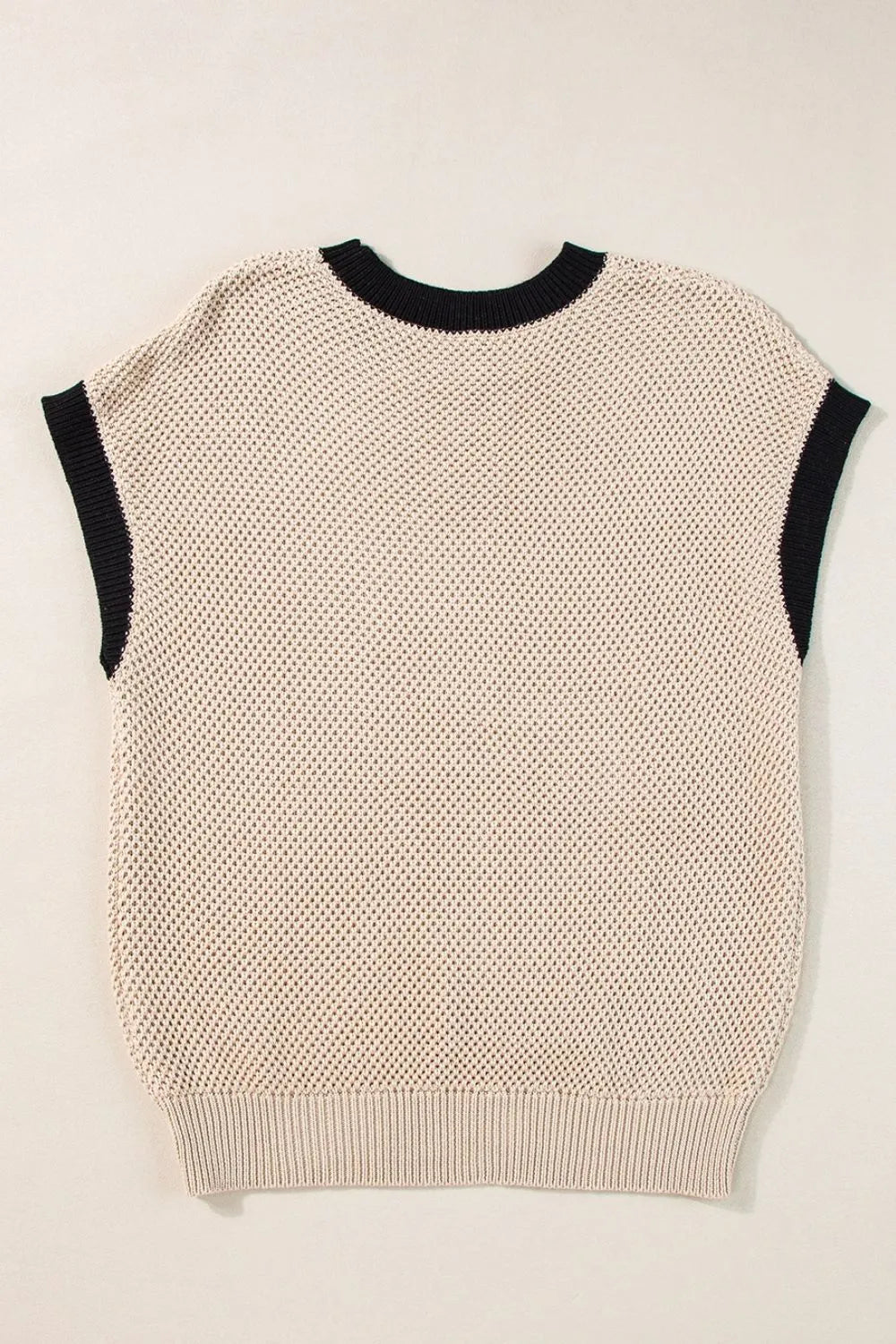 Textured Knit Sweater with Contrast Trim Details - Byyde