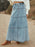 Button-Front Tiered Maxi Denim Skirt - Byyde