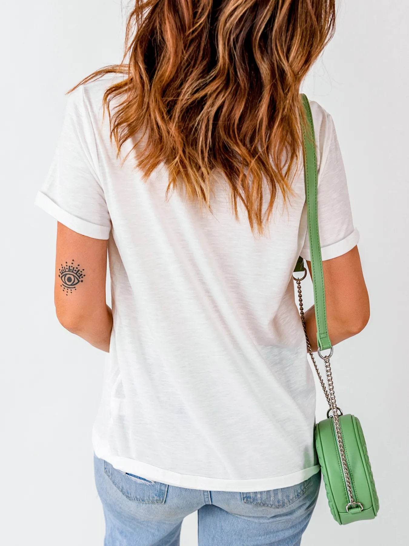 Graphic Round Neck Short Sleeve T-Shirt - Byyde