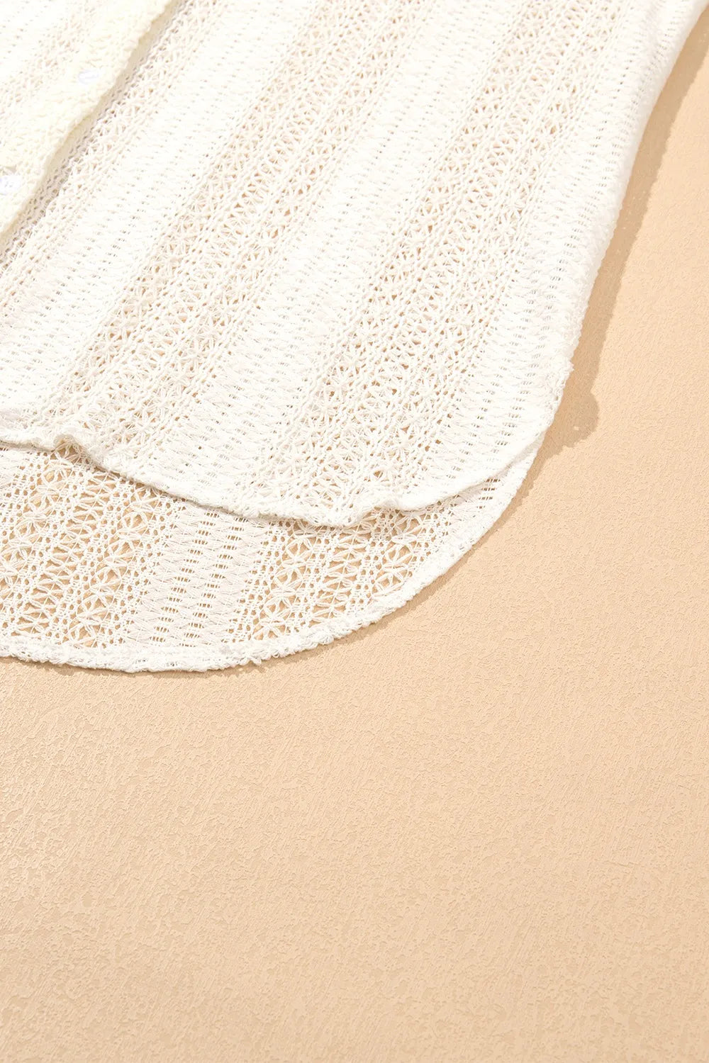 Lace Crochet Collared Neck Oversized Shirt - Byyde