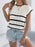 Cable-Knit Striped Round Neck Knit Top - Byyde