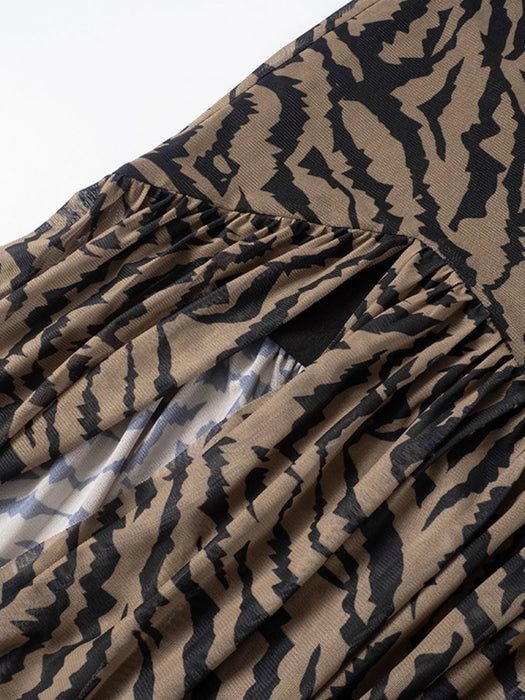 Zebra Print Maxi Dress with Side Slit - Byyde