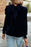 Tie Up Mock Neck Velvet Fabric Long Sleeve Blouse - Byyde