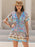 Tied Front Printed Short Sleeve Romper - Byyde