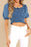 Puff Sleeve Smocked Cropped Denim Top - Byyde