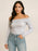 Off-Shoulder Long Sleeve Fitted T-Shirt - Byyde
