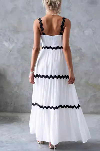 Tiered Maxi Dress with Scalloped Trim - Byyde