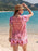 Printed V-Neck Short Sleeve Romper - Byyde
