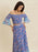 Smocked Off-Shoulder Printed Top and Skirt Set - Byyde