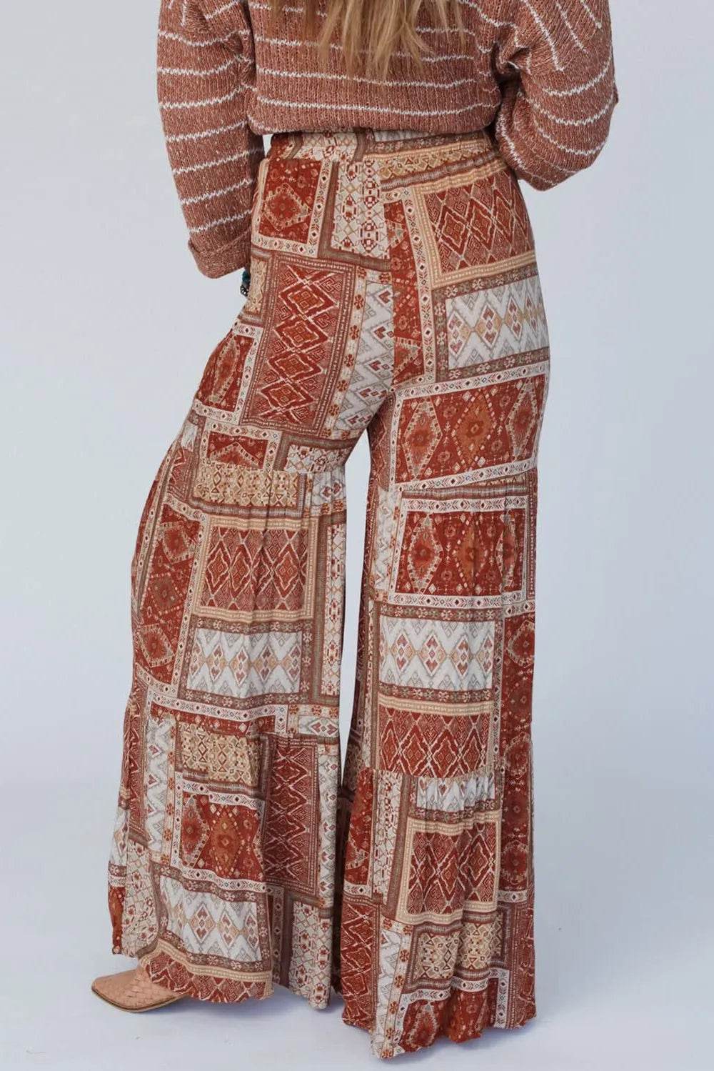 Geometric High Waist Wide Leg Pants - Byyde